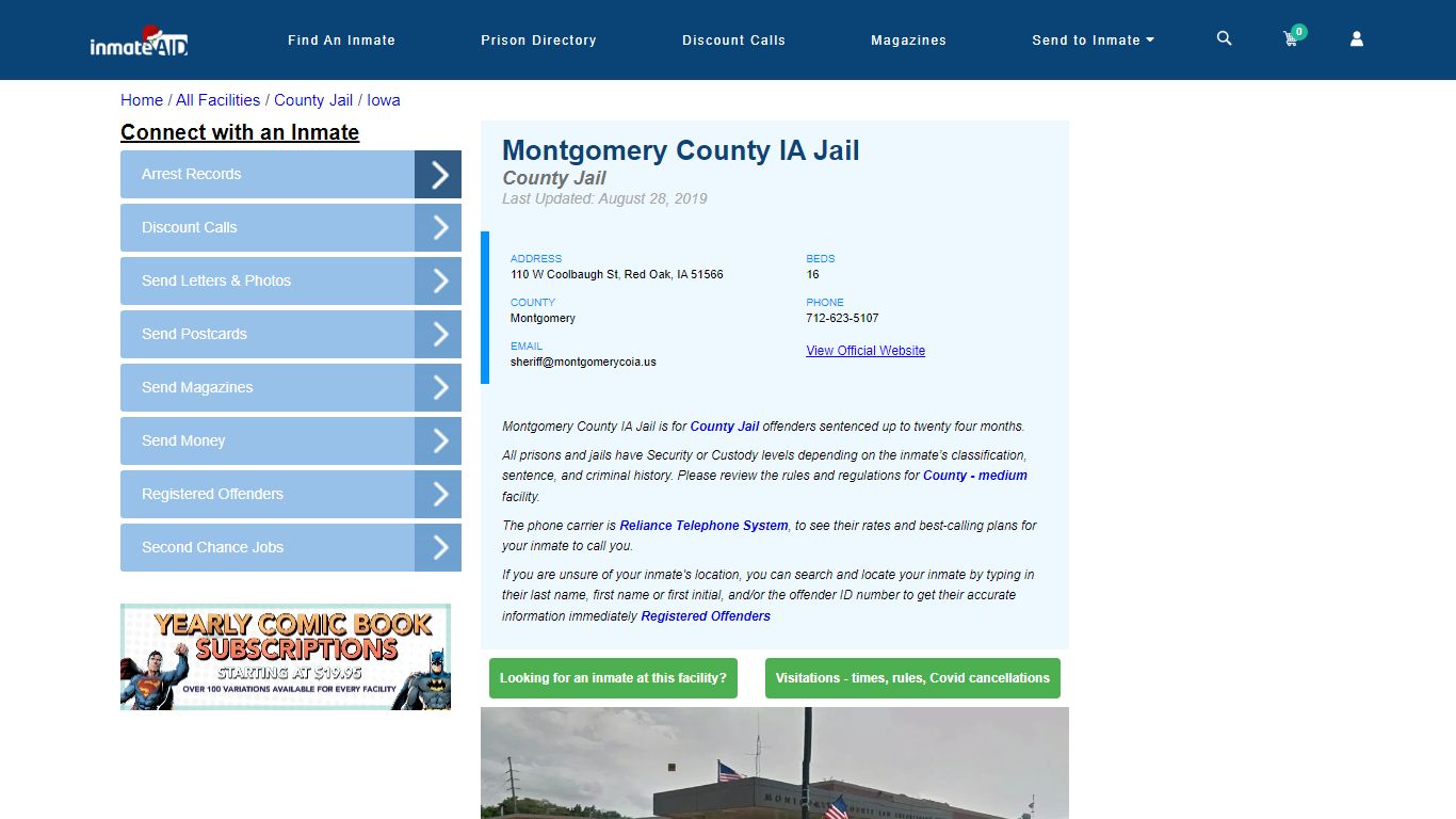 Montgomery County IA Jail - Inmate Locator - Red Oak, IA