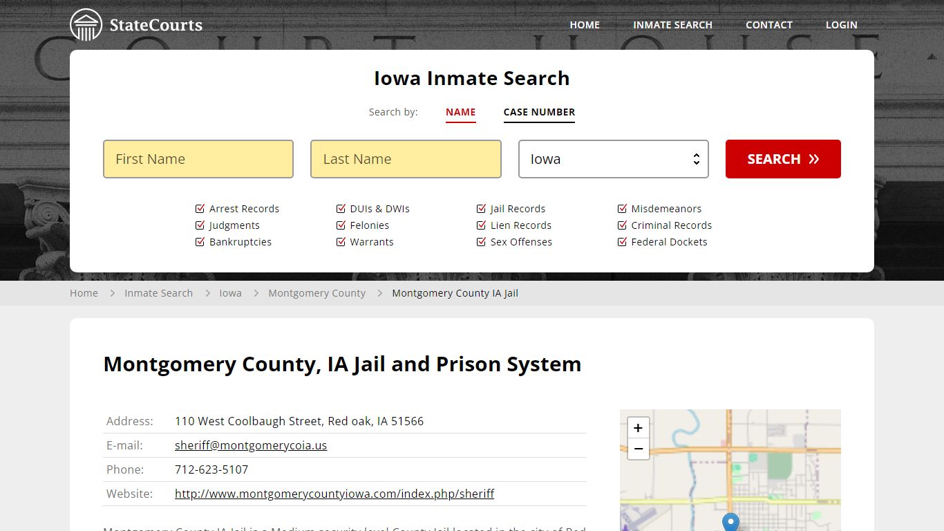 Montgomery County IA Jail Inmate Records Search, Iowa - StateCourts